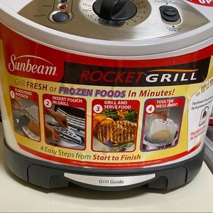 Sunbeam Indoor Rocket Grill with 46 parchment bags brand new without the box